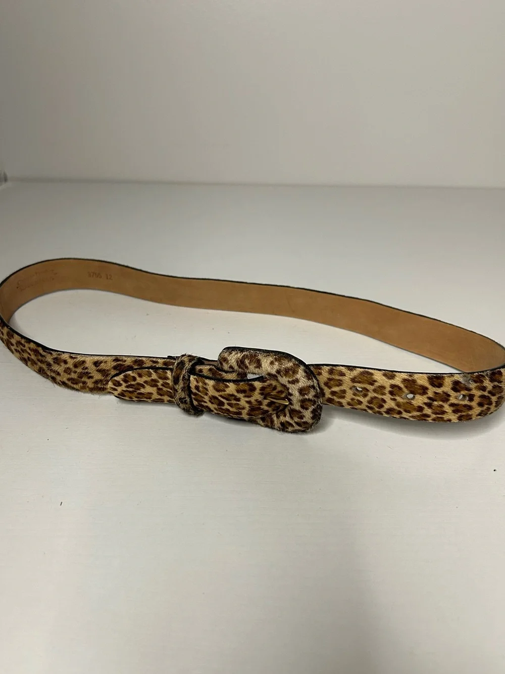 WCM for Neam Marcus ge one leather leopard print belt S